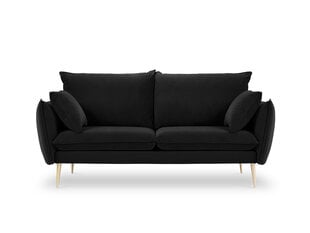 Dvivietė aksominė sofa Milo Casa Elio, juoda/auksinės spalvos kaina ir informacija | Sofos | pigu.lt