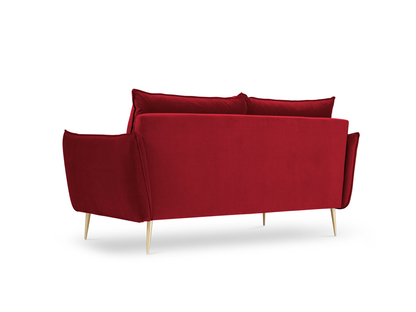Dvivietė aksominė sofa Milo Casa Elio, raudona/auksinės spalvos kaina ir informacija | Sofos | pigu.lt