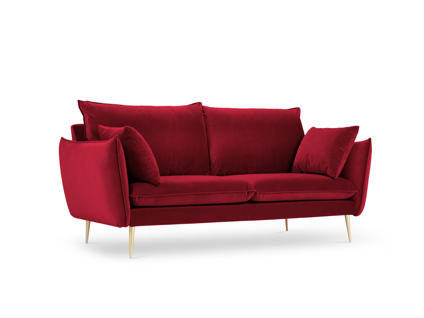 Dvivietė aksominė sofa Milo Casa Elio, raudona/auksinės spalvos цена и информация | Sofos | pigu.lt