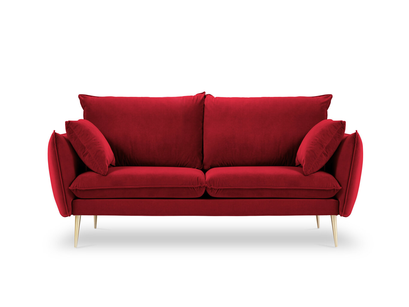 Dvivietė aksominė sofa Milo Casa Elio, raudona/auksinės spalvos цена и информация | Sofos | pigu.lt