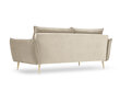 Trivietė aksominė sofa Milo Casa Elio, smėlio/auksinės spalvos kaina ir informacija | Sofos | pigu.lt