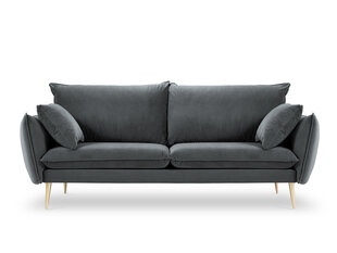 Трехместный бархатный диван Milo Casa Elio, серый/золотистый цвет цена и информация | Диваны | pigu.lt