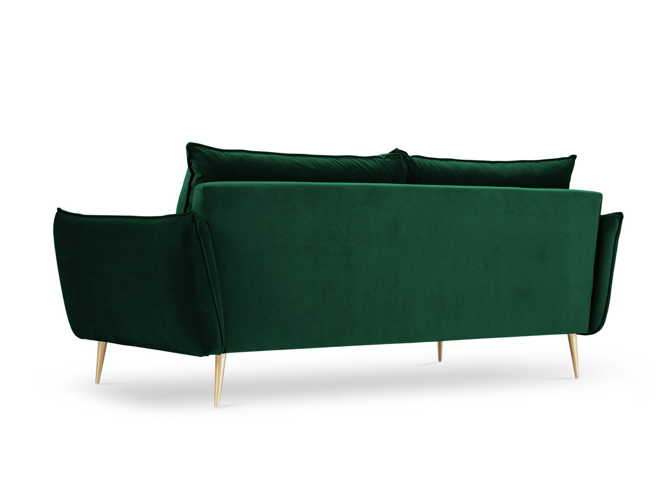 Trivietė aksominė sofa Milo Casa Elio, tamsiai žalia/auksinės spalvos цена и информация | Sofos | pigu.lt