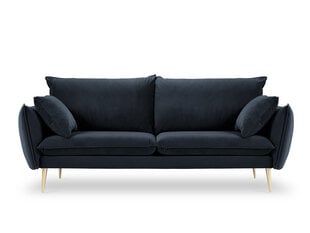 Трехместный бархатный диван Milo Casa Elio, темно-синий/золотистый цена и информация | Диваны | pigu.lt