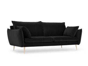 Трехместный бархатный диван Milo Casa Elio, черный/золотистый цена и информация | Диваны | pigu.lt