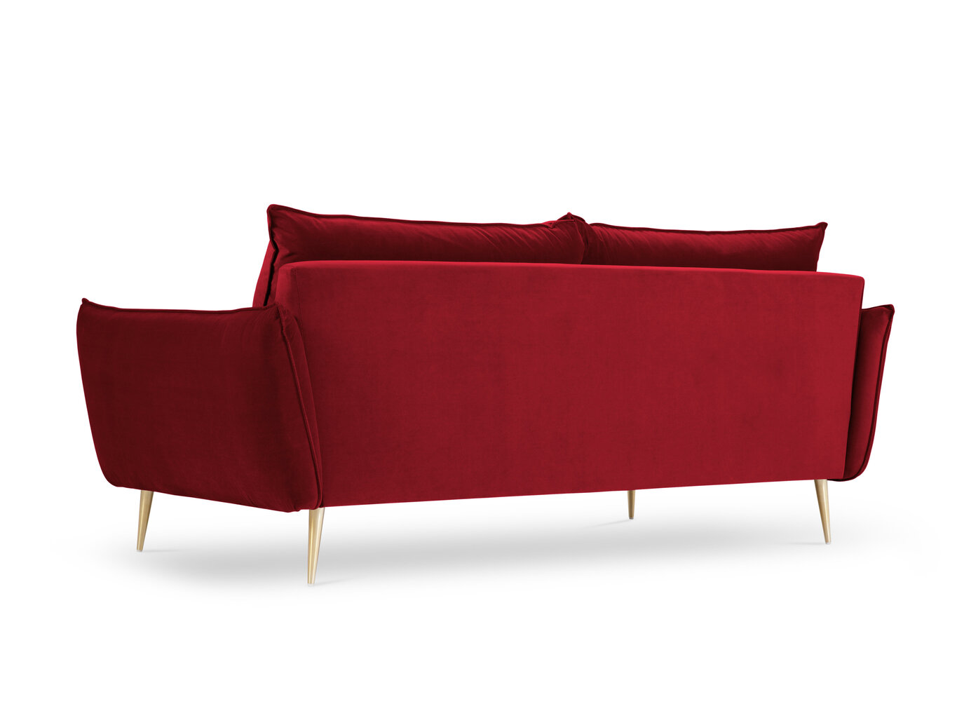 Trivietė aksominė sofa Milo Casa Elio, raudona/auksinės spalvos цена и информация | Sofos | pigu.lt