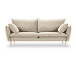 Четырехместный бархатный диван Milo Casa Elio, бежевый/золотистый