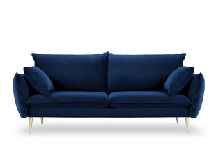 Keturvietė aksominė sofa Milo Casa Elio, mėlyna/auksinės spalvos kaina ir informacija | Sofos | pigu.lt