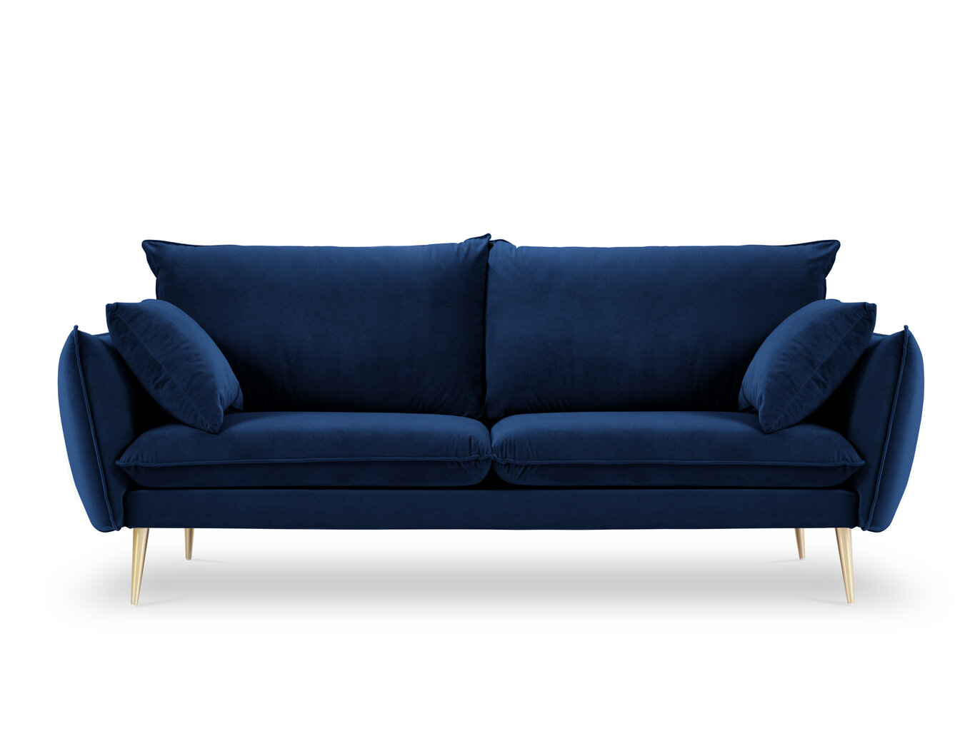 Keturvietė aksominė sofa Milo Casa Elio, mėlyna/auksinės spalvos цена и информация | Sofos | pigu.lt