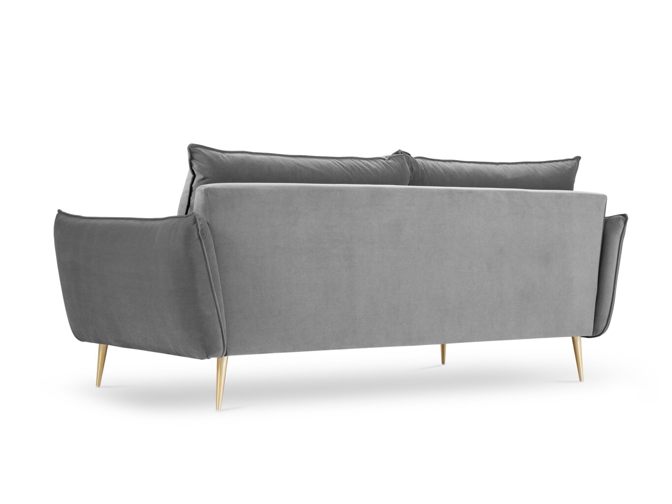 Keturvietė aksominė sofa Milo Casa Elio, šviesiai pilka/auksinės spalvos цена и информация | Sofos | pigu.lt