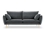 Keturvietė aksominė sofa Milo Casa Elio, pilka/auksinės spalvos
