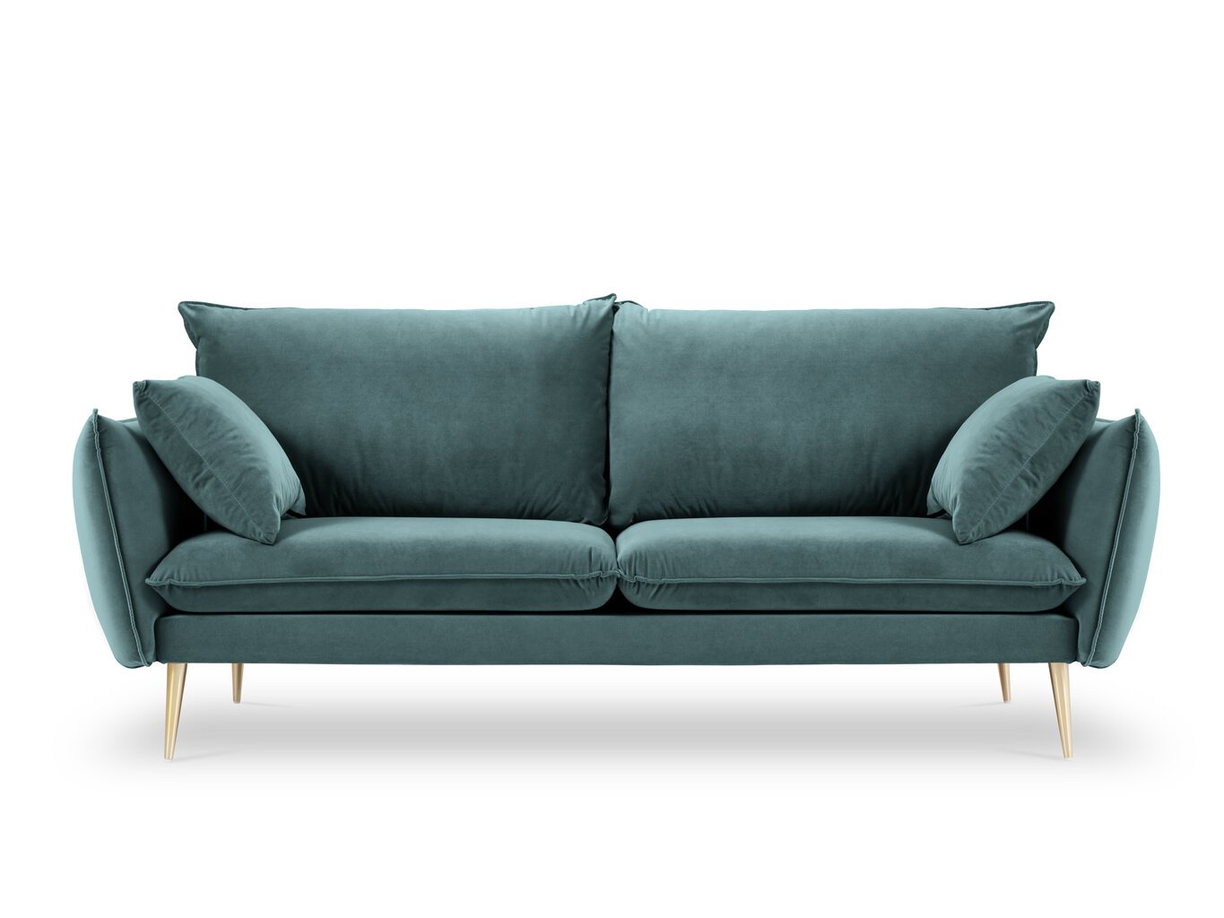 Keturvietė aksominė sofa Milo Casa Elio, žalia/auksinės spalvos цена и информация | Sofos | pigu.lt