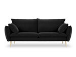 Keturvietė aksominė sofa Milo Casa Elio, juoda/auksinės spalvos