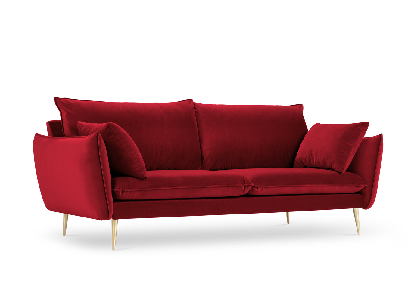 Keturvietė aksominė sofa Milo Casa Elio, raudona/auksinės spalvos цена и информация | Sofos | pigu.lt