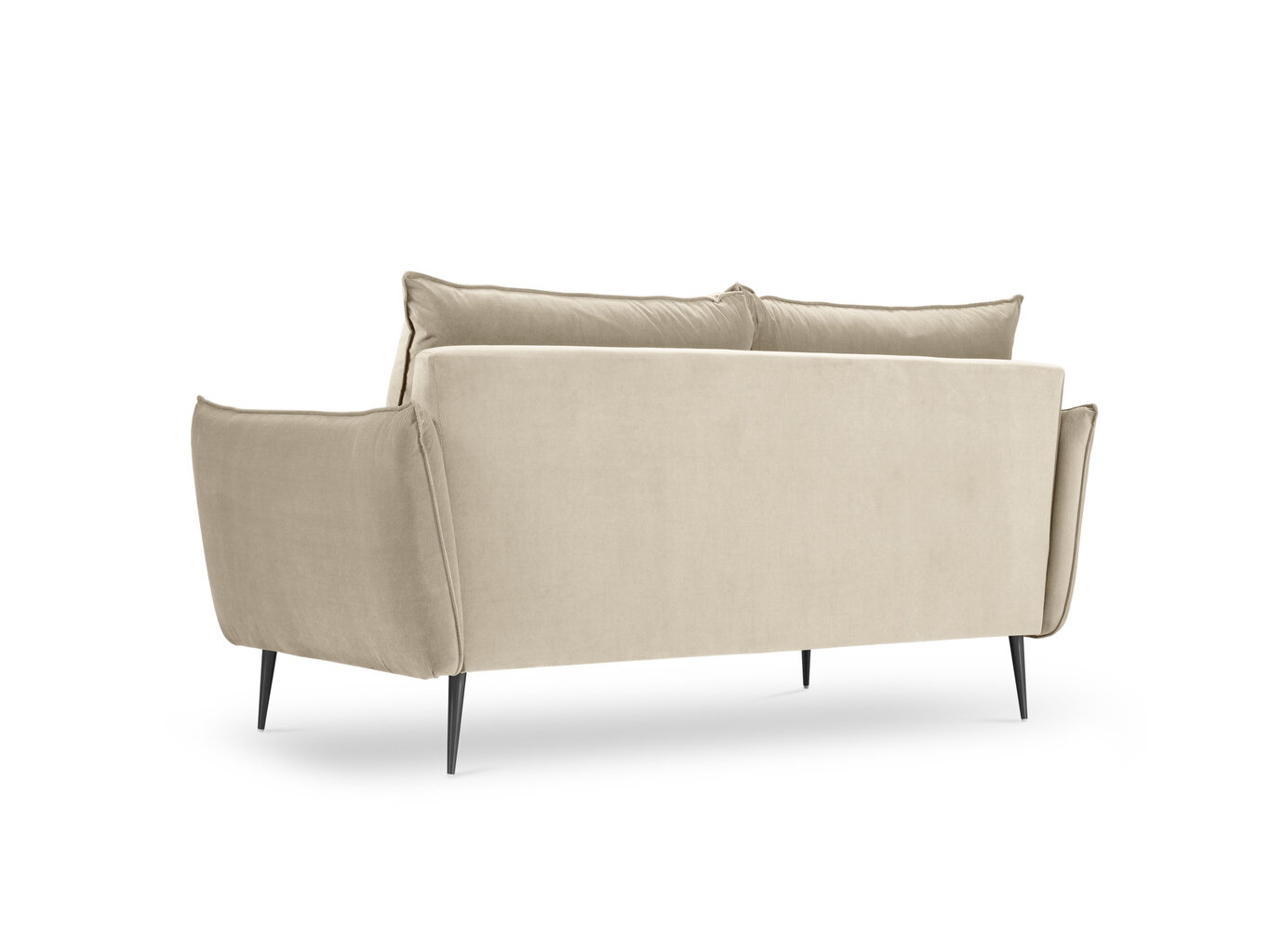 Dvivietė aksominė sofa Milo Casa Elio, smėlio spalvos/juoda цена и информация | Sofos | pigu.lt