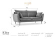Dvivietė aksominė sofa Milo Casa Elio, smėlio spalvos/juoda kaina ir informacija | Sofos | pigu.lt