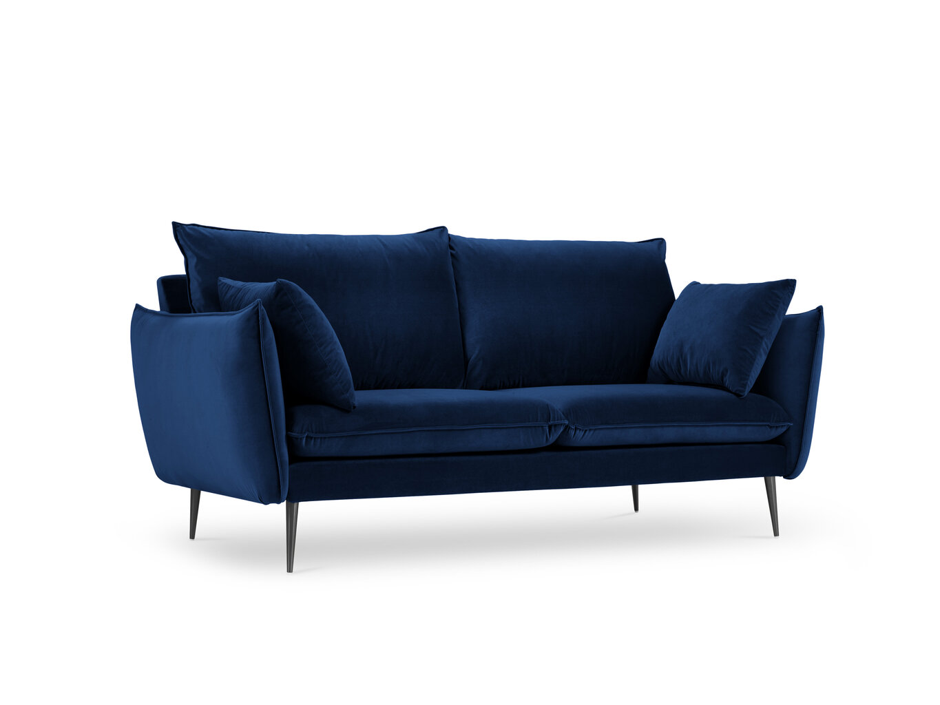 Dvivietė aksominė sofa Milo Casa Elio, mėlyna/juoda цена и информация | Sofos | pigu.lt