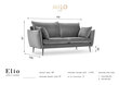 Dvivietė aksominė sofa Milo Casa Elio, mėlyna/juoda цена и информация | Sofos | pigu.lt