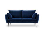 Двухместный бархатный диван Milo Casa Elio, синий/черный