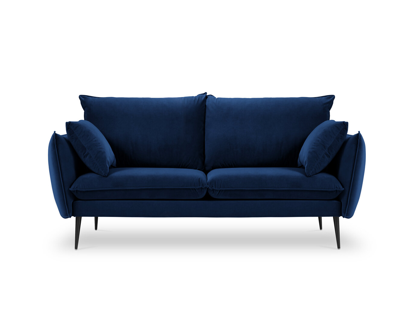 Dvivietė aksominė sofa Milo Casa Elio, mėlyna/juoda цена и информация | Sofos | pigu.lt