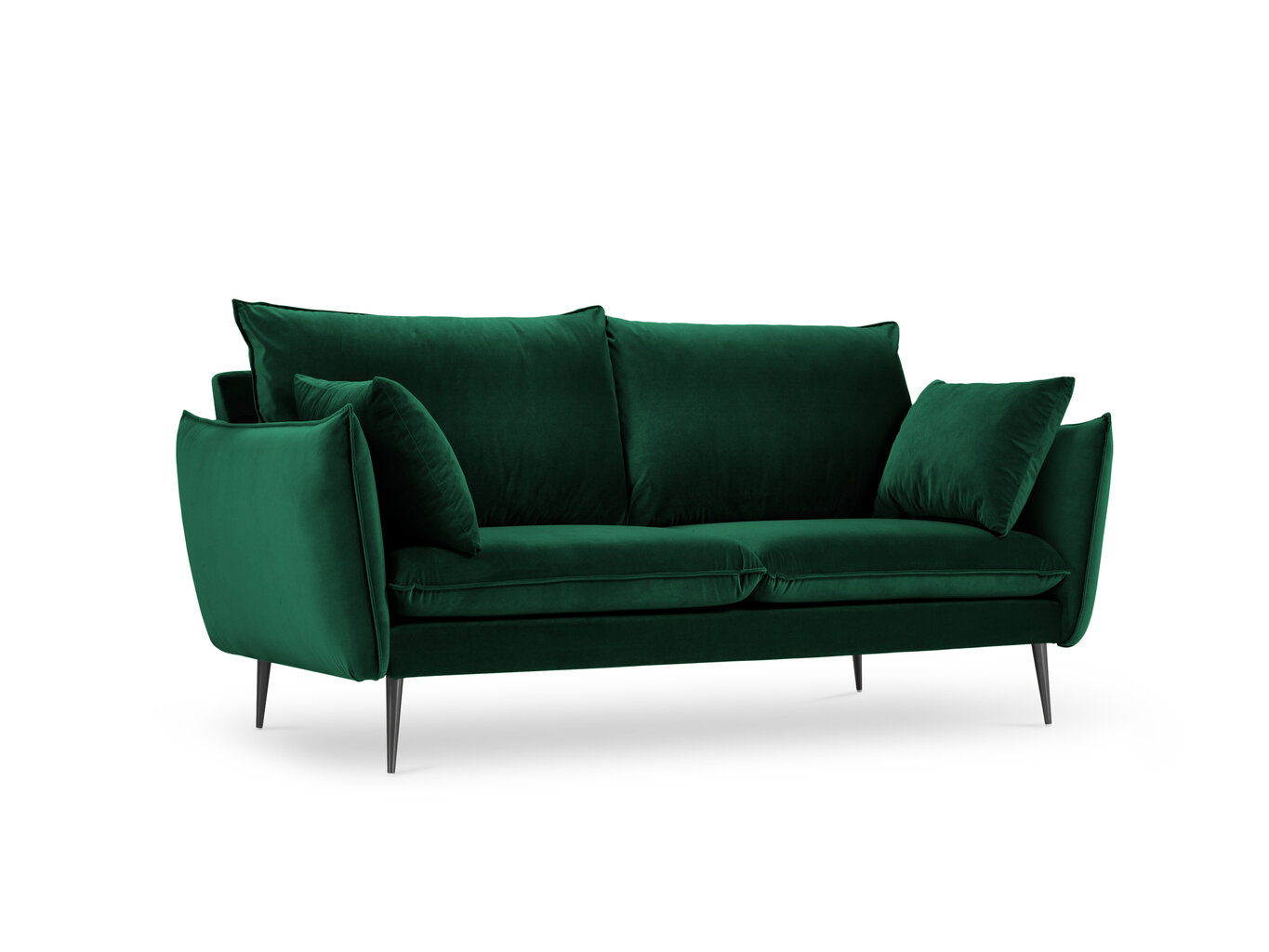 Dvivietė aksominė sofa Milo Casa Elio, tamsiai žalia/juoda цена и информация | Sofos | pigu.lt