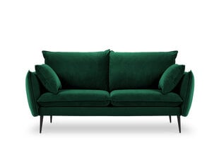 Двухместный бархатный диван Milo Casa Elio, темно-зеленый/черный цена и информация | Диваны | pigu.lt