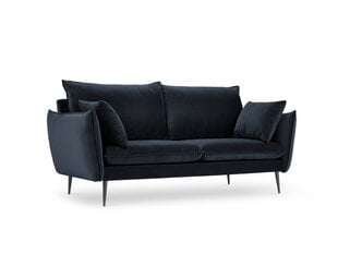 Двухместный бархатный диван Milo Casa Elio, темно-синий/черный цвет цена и информация | Диваны | pigu.lt