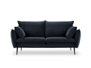 Двухместный бархатный диван Milo Casa Elio, темно-синий/черный цвет цена и информация | Диваны | pigu.lt