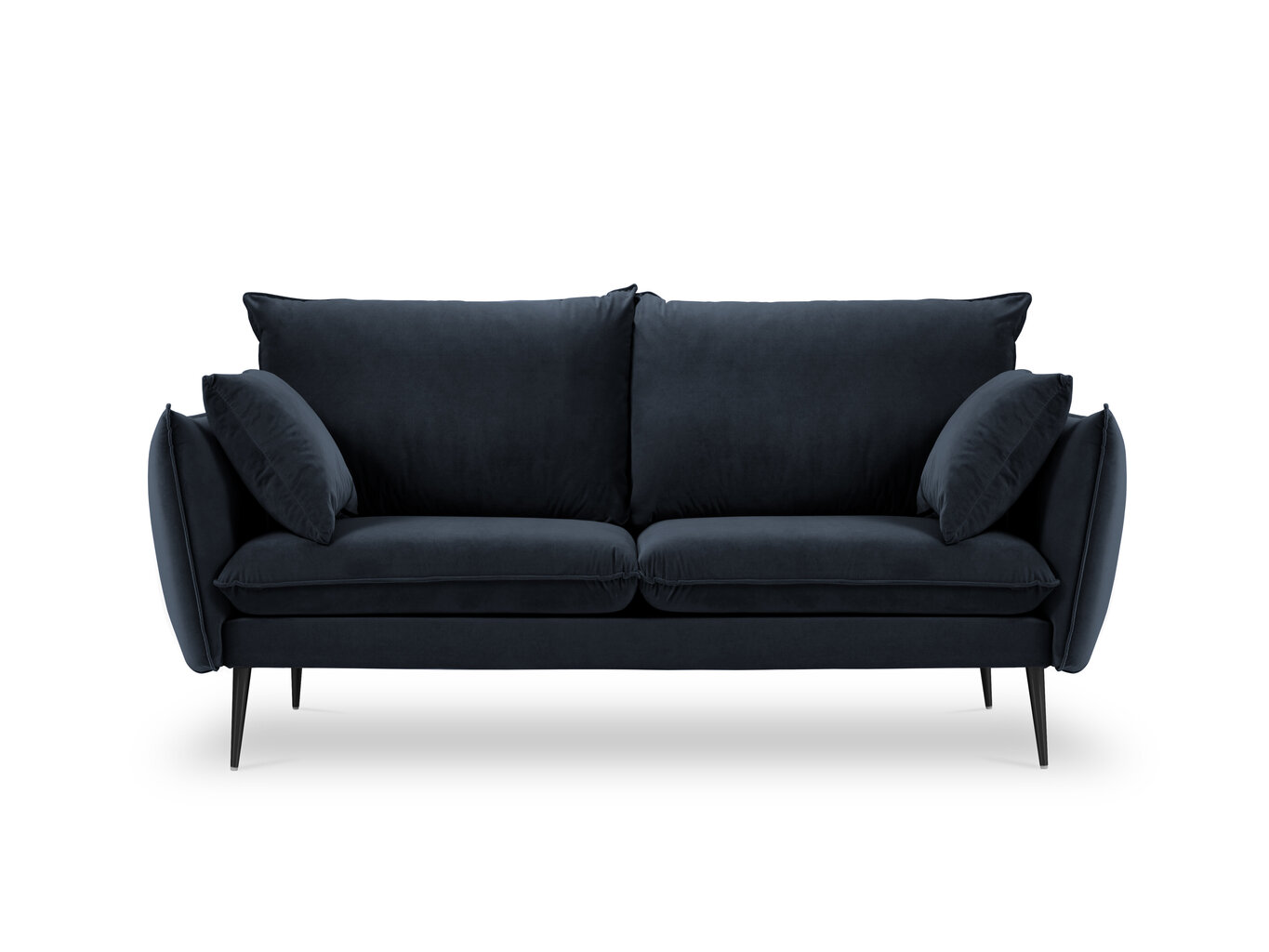 Dvivietė aksominė sofa Milo Casa Elio, tamsiai mėlyna/juoda kaina ir informacija | Sofos | pigu.lt