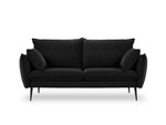 Dvivietė aksominė sofa Milo Casa Elio, juoda