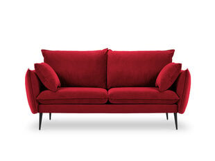 Dvivietė aksominė sofa Milo Casa Elio, raudona/juoda kaina ir informacija | Sofos | pigu.lt
