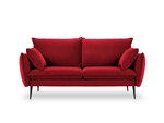 Dvivietė aksominė sofa Milo Casa Elio, raudona/juoda