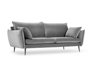 Трехместный бархатный диван Milo Casa Elio, серый/черный цена и информация | Диваны | pigu.lt
