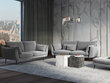 Trivietė aksominė sofa Milo Casa Elio, šviesiai pilka/juoda kaina ir informacija | Sofos | pigu.lt