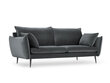 Trivietė aksominė sofa Milo Casa Elio, pilka/juoda цена и информация | Sofos | pigu.lt