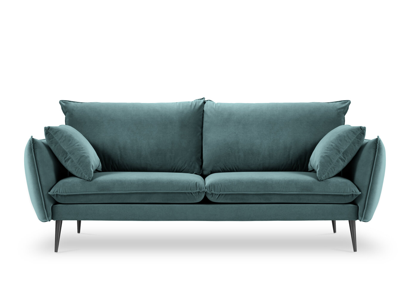 Trivietė aksominė sofa Milo Casa Elio, žalia/juoda kaina ir informacija | Sofos | pigu.lt