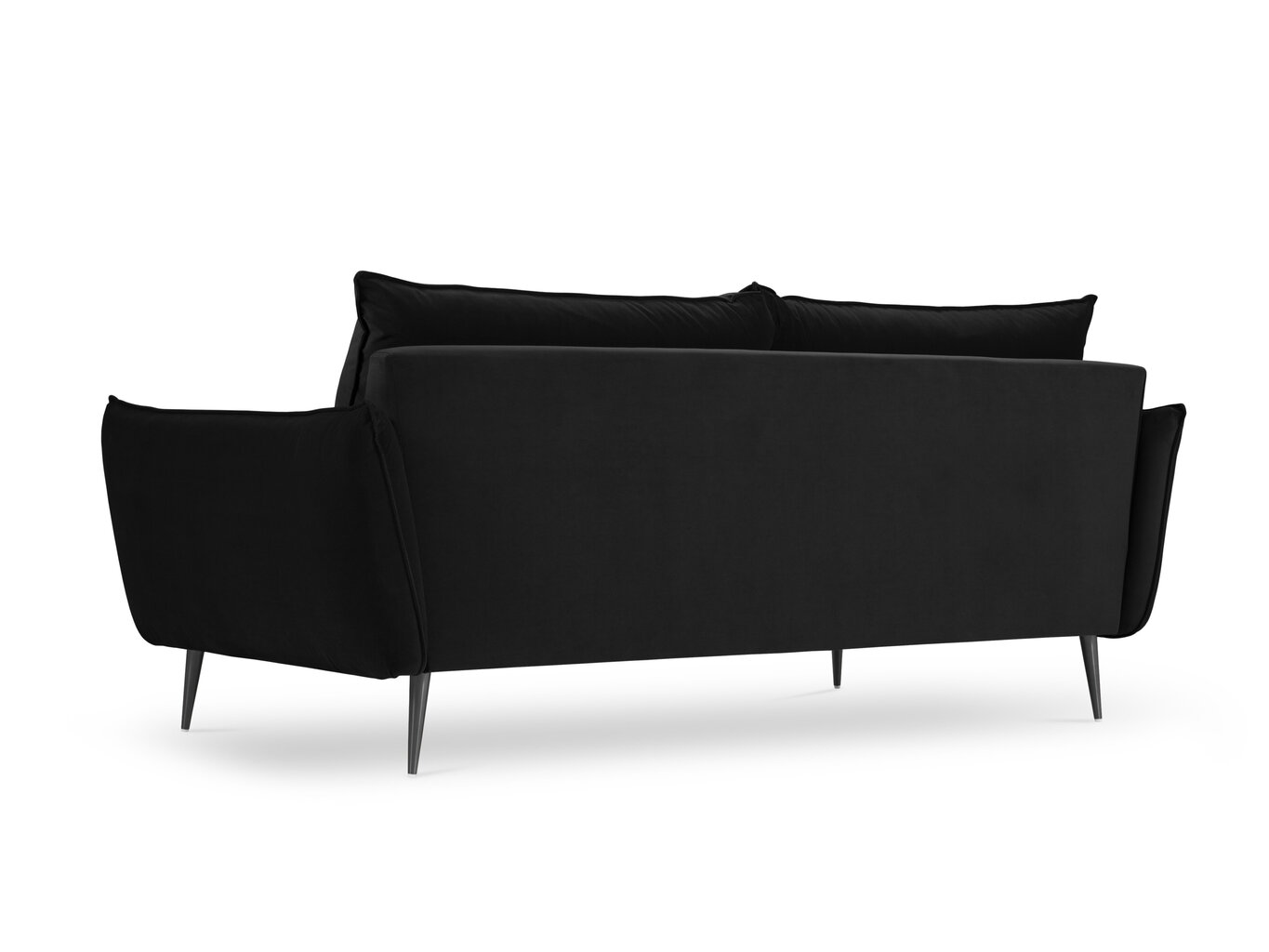 Trivietė aksominė sofa Milo Casa Elio, juoda kaina ir informacija | Sofos | pigu.lt