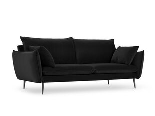 Trivietė aksominė sofa Milo Casa Elio, juoda kaina ir informacija | Sofos | pigu.lt