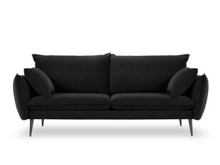 Trivietė aksominė sofa Milo Casa Elio, juoda kaina ir informacija | Sofos | pigu.lt