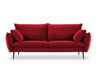 Trivietė aksominė sofa Milo Casa Elio, raudona/juoda kaina ir informacija | Sofos | pigu.lt