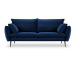 Keturvietė aksominė sofa Milo Casa Elio, mėlyna/juoda