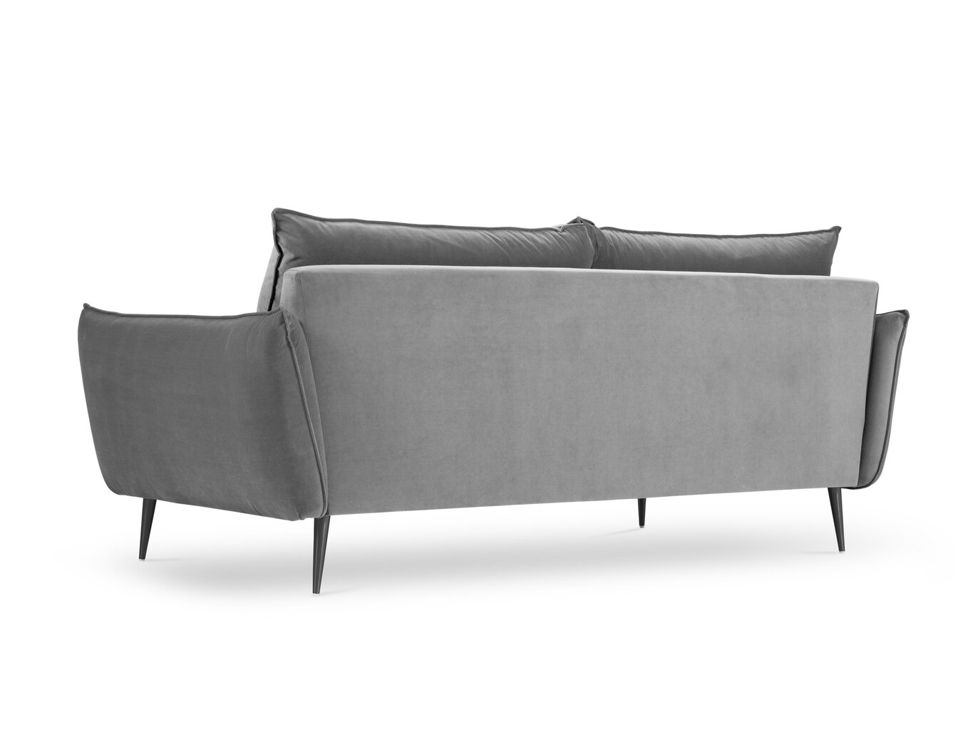 Keturvietė aksominė sofa Milo Casa Elio, šviesiai pilka/juoda kaina ir informacija | Sofos | pigu.lt