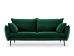 Четырехместный бархатный диван Milo Casa Elio, темно-зеленый/черный