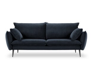 Keturvietė aksominė sofa Milo Casa Elio, tamsiai mėlyna/juoda kaina ir informacija | Sofos | pigu.lt