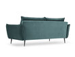 Keturvietė aksominė sofa Milo Casa Elio, žalia/juoda цена и информация | Sofos | pigu.lt