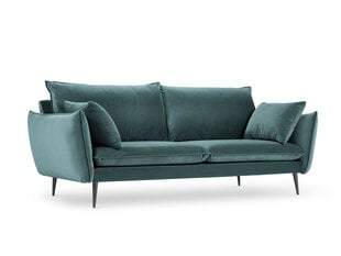 Keturvietė aksominė sofa Milo Casa Elio, žalia/juoda kaina ir informacija | Sofos | pigu.lt