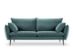 Четырехместный бархатный диван Milo Casa Elio, зеленый/черный