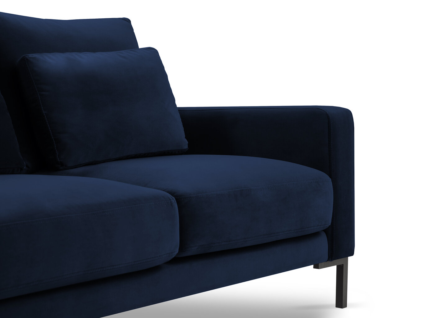 Dvivietė aksominė sofa Interieurs86 Seine, mėlyna kaina ir informacija | Sofos | pigu.lt