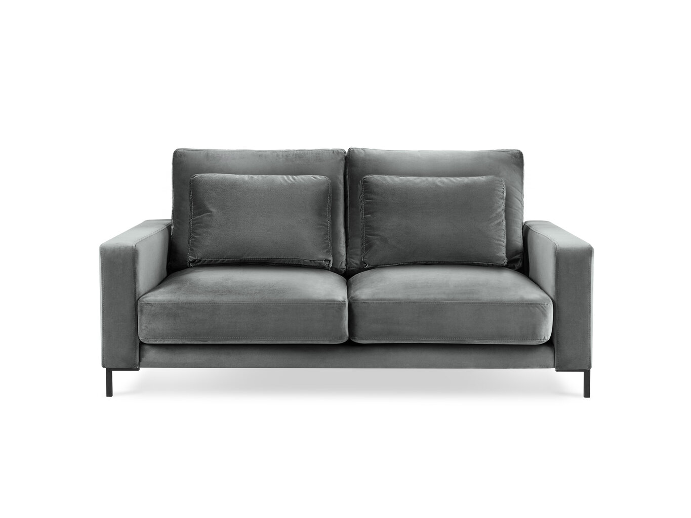 Dvivietė aksominė sofa Interieurs86 Seine, šviesiai pilka kaina ir informacija | Sofos | pigu.lt