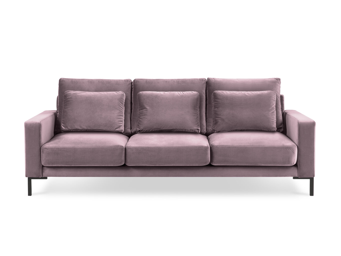 Trivietė aksominė sofa Interieurs86 Seine, rožinė kaina ir informacija | Sofos | pigu.lt